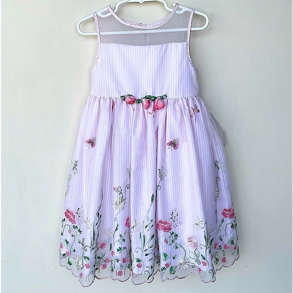 Marmellata Embroidered Overlay Sleeveless Dress Size 3T